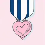 pink heart necklace on blue choker image